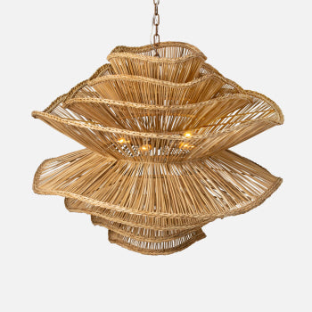 Rattan Wave Chandelier